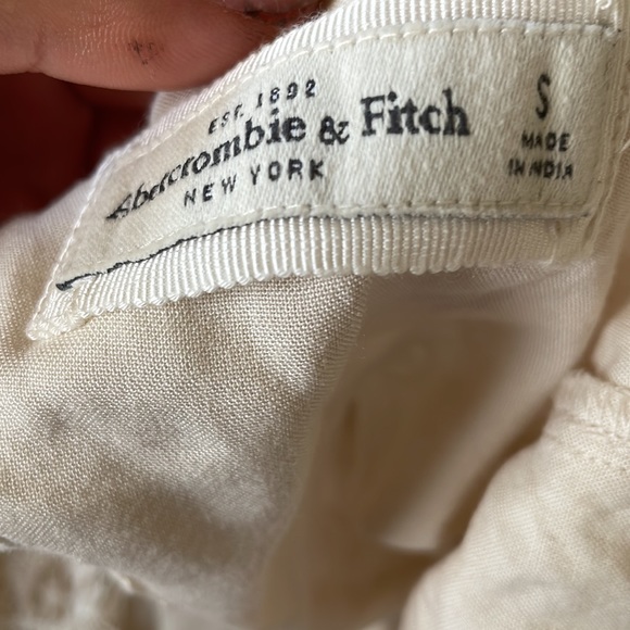 Abercrombie & Fitch Cream Midi Lace Dress with Back Tie - Picture 5 of 6